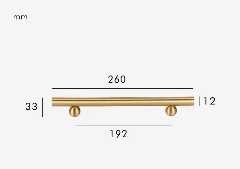 Brushed gold round leg furniture handle