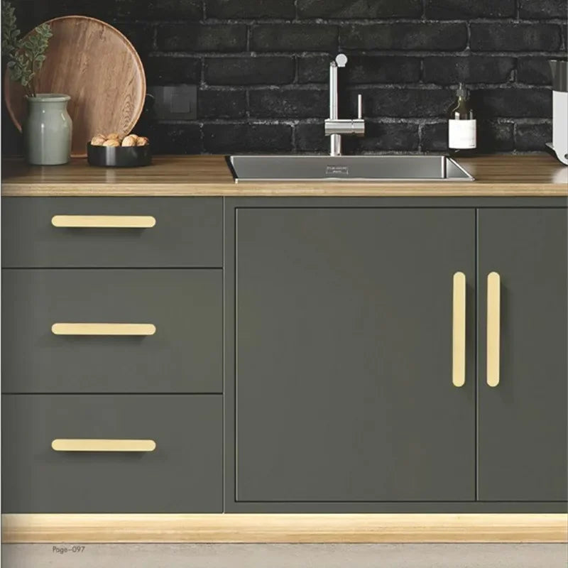 Poignée de Meuble ultra-fine Or brossé