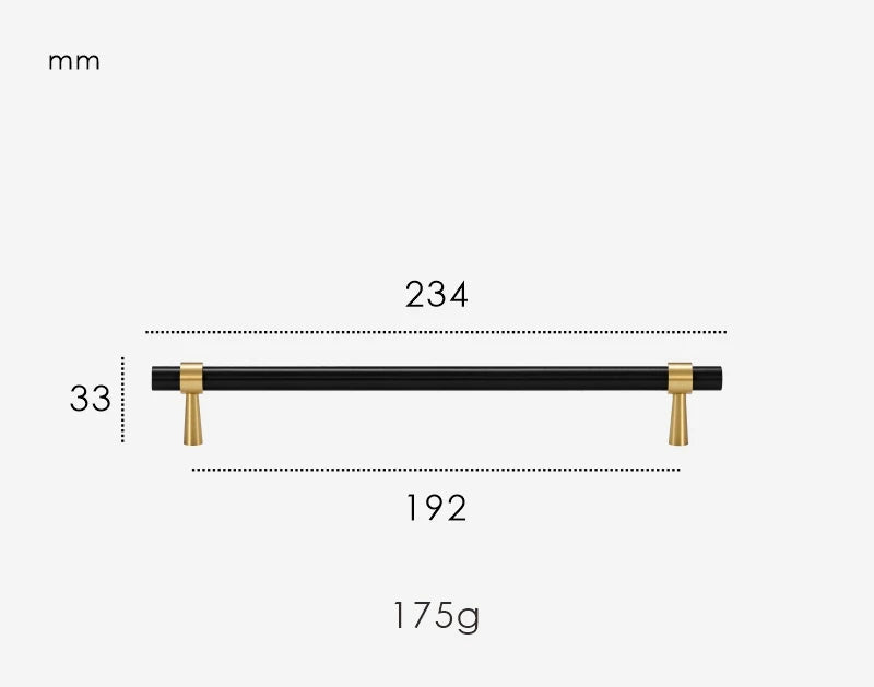 Poignée de Placard Noir et Or Brossé