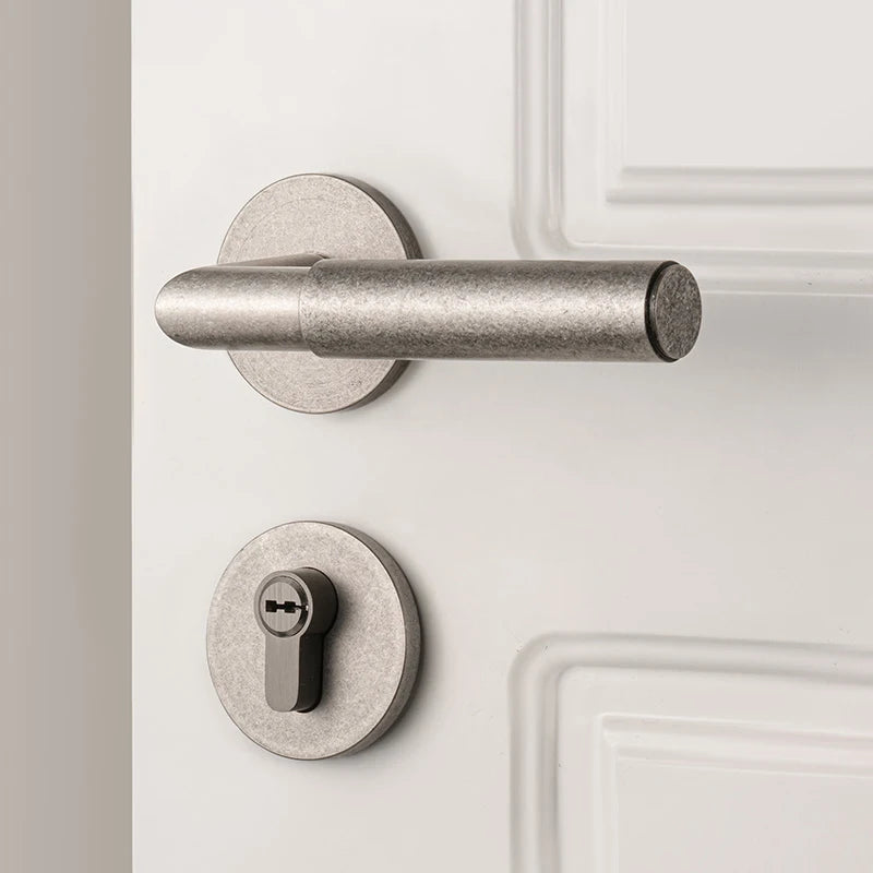 Poignée de Porte Cylindrique sur Rosace Texturée