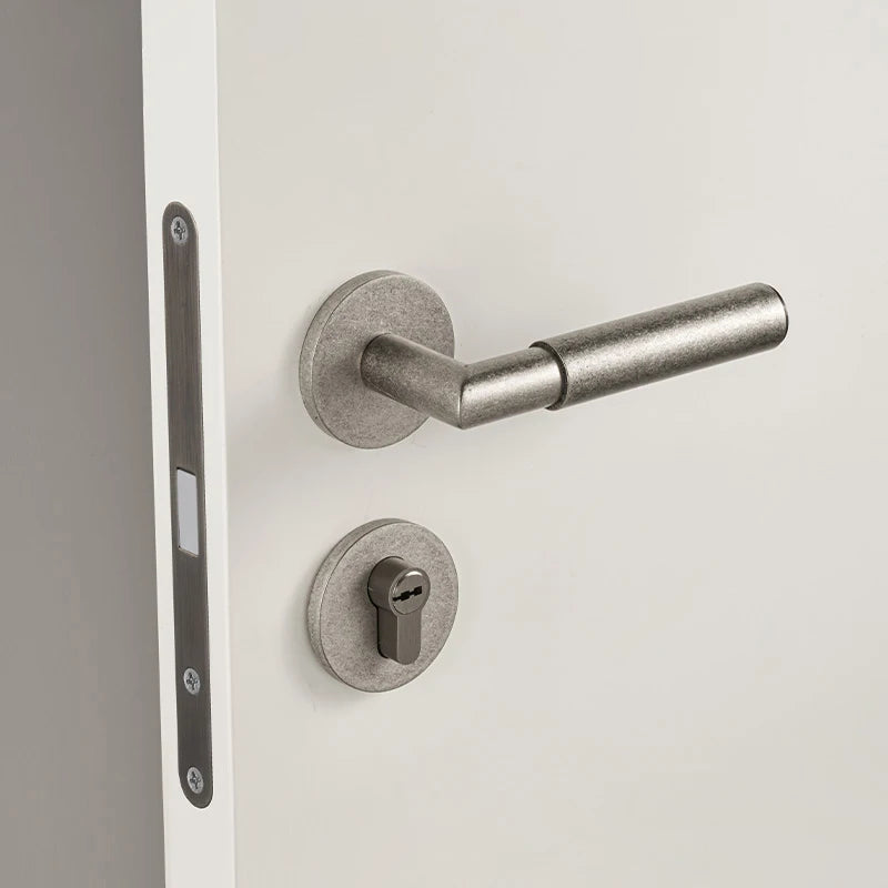 Poignée de Porte Cylindrique sur Rosace Texturée