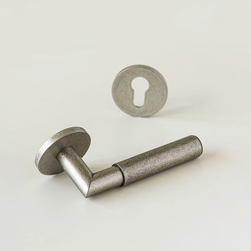 Poignée de Porte Cylindrique sur Rosace Texturée