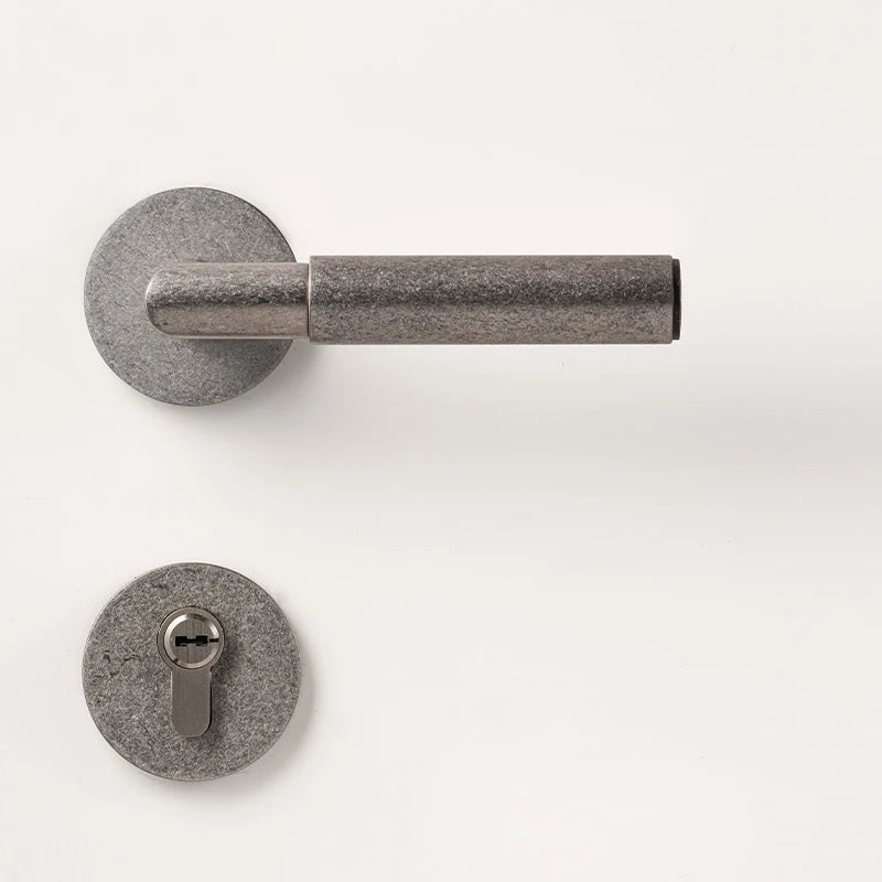 Poignée de Porte Cylindrique sur Rosace Texturée