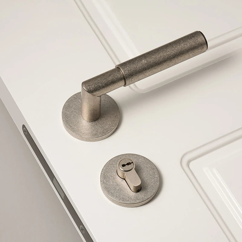 Poignée de Porte Cylindrique sur Rosace Texturée