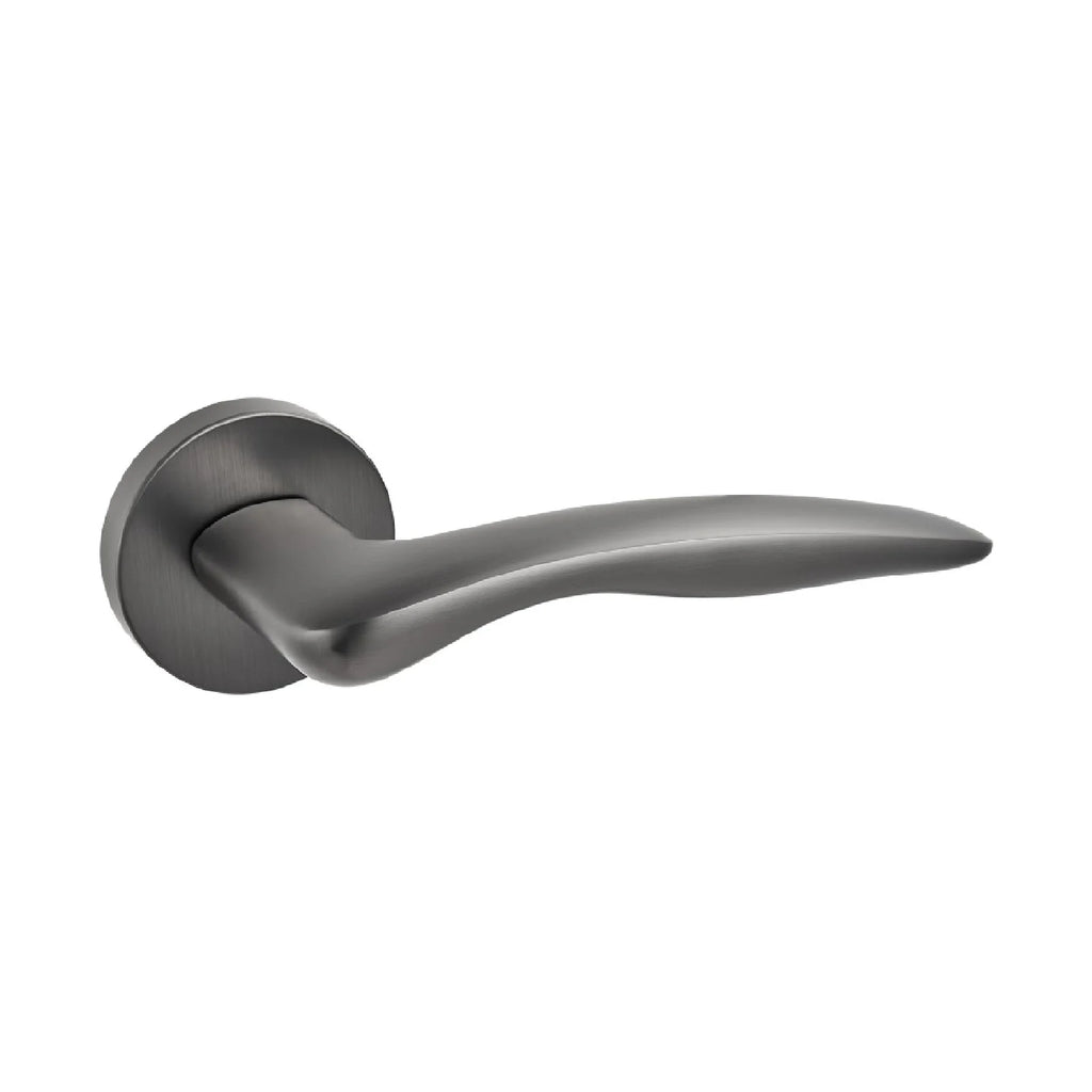 Poignée de Porte Intérieure Design en Aluminium Gris Mat