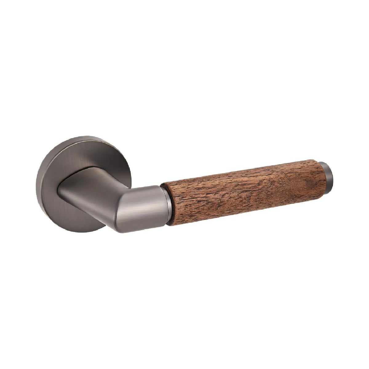 Poignée de Porte Intérieure Noire et Bois Design Moderne