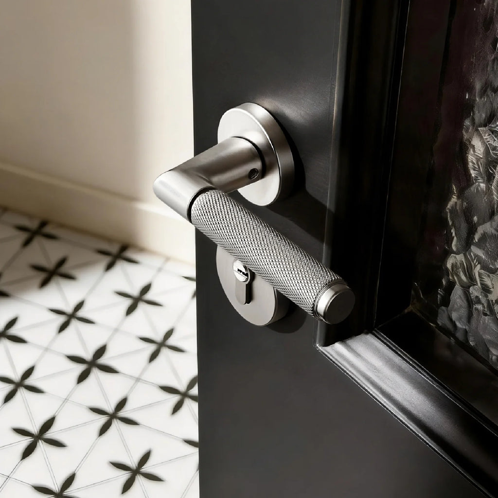 Poignée de Porte Intérieure en Aluminium avec Rosace