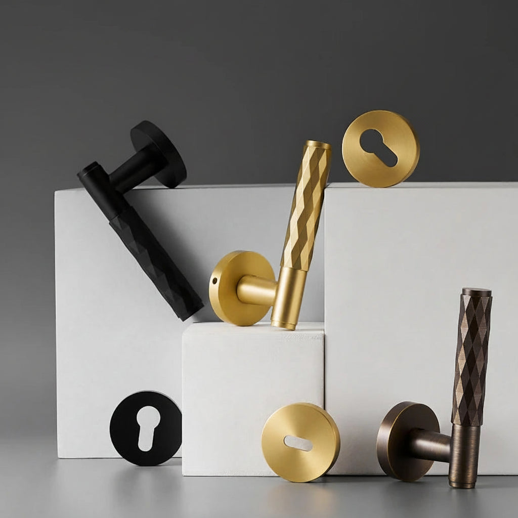 Poignée de Porte Martelée Design Texturé et Raffiné