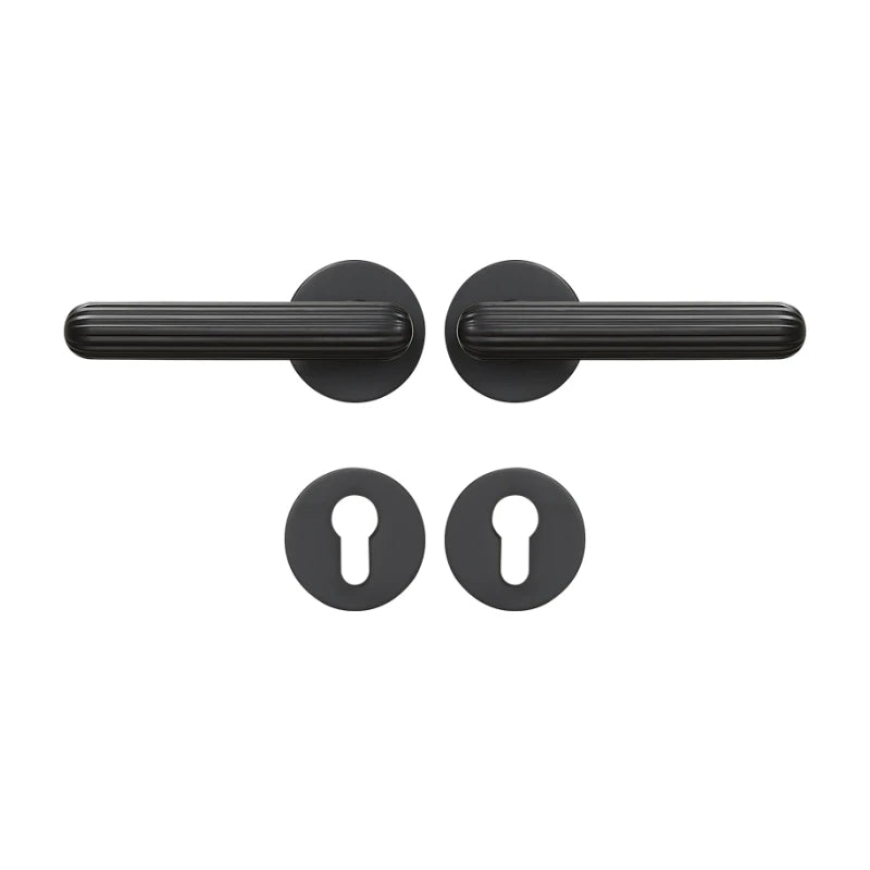 Poignée de Porte Rainurée en Laiton Doré Design Élancé