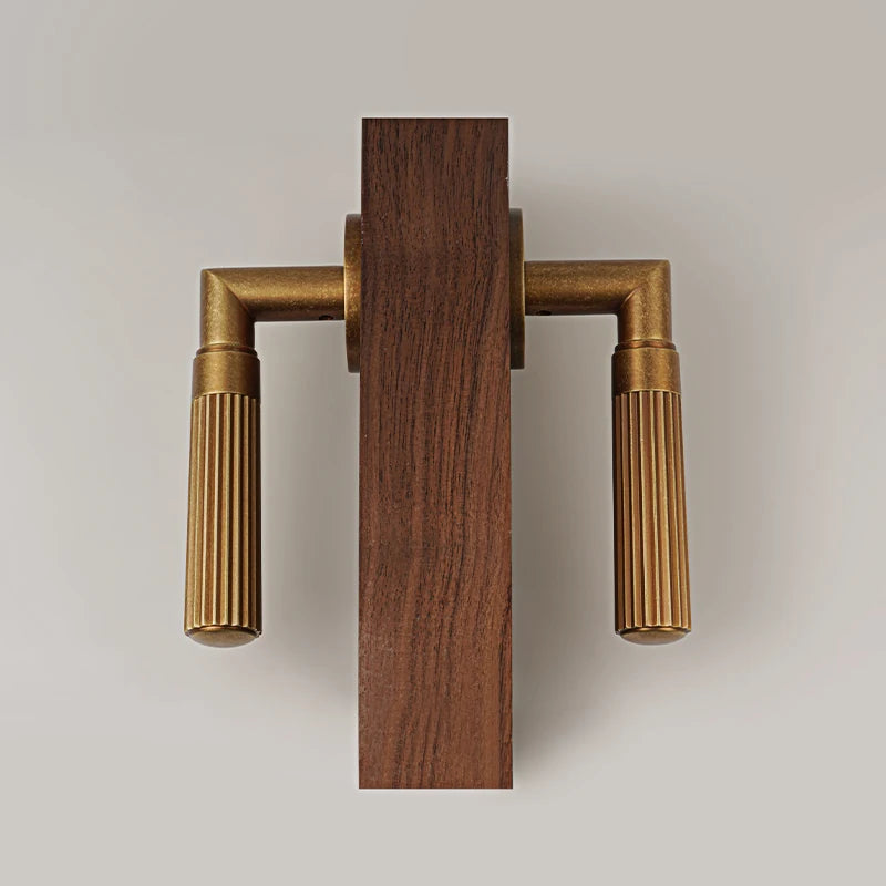 Poignée de Porte Rainurée en Laiton Vieilli Style Vintage Chic
