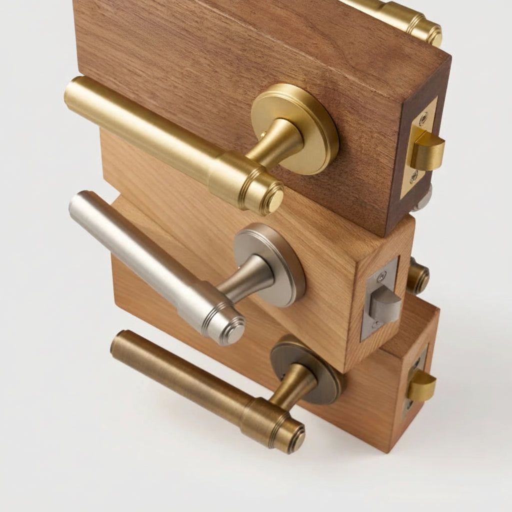Poignée de Porte Tubulaire sur Rosace Ronde Design Minimaliste