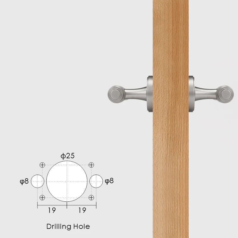 Poignée de Porte Tubulaire sur Rosace Ronde Design Minimaliste