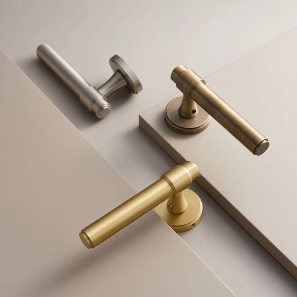 Poignée de Porte Tubulaire sur Rosace Ronde Design Minimaliste