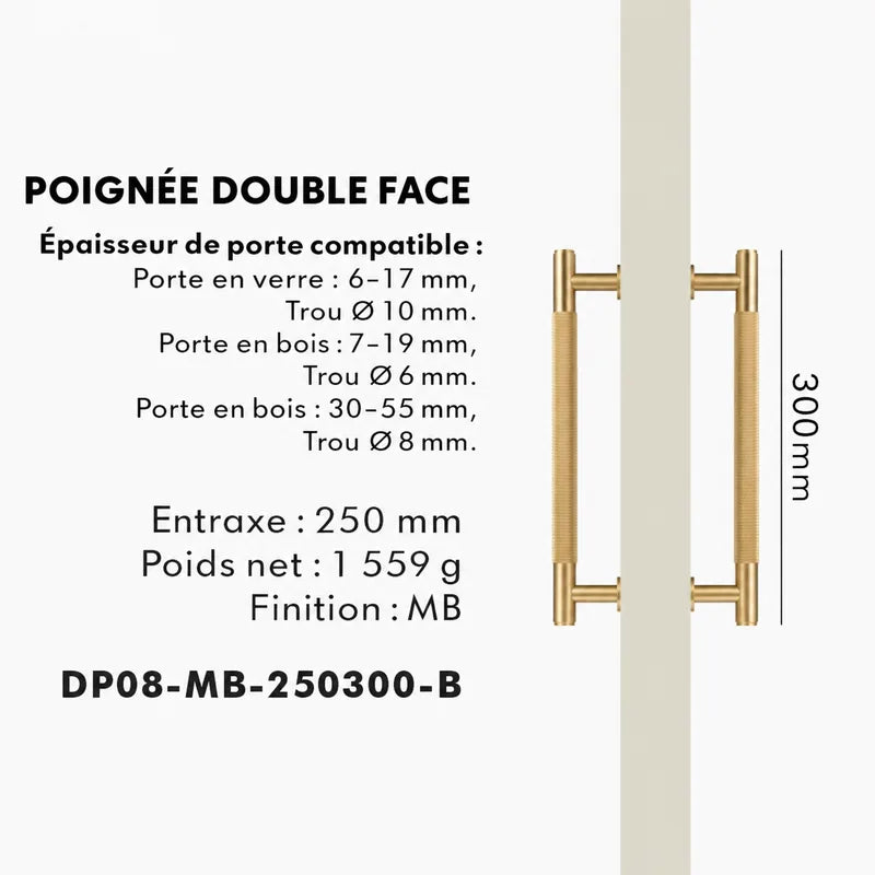 Poignée de Tirage Laiton brossé Chic