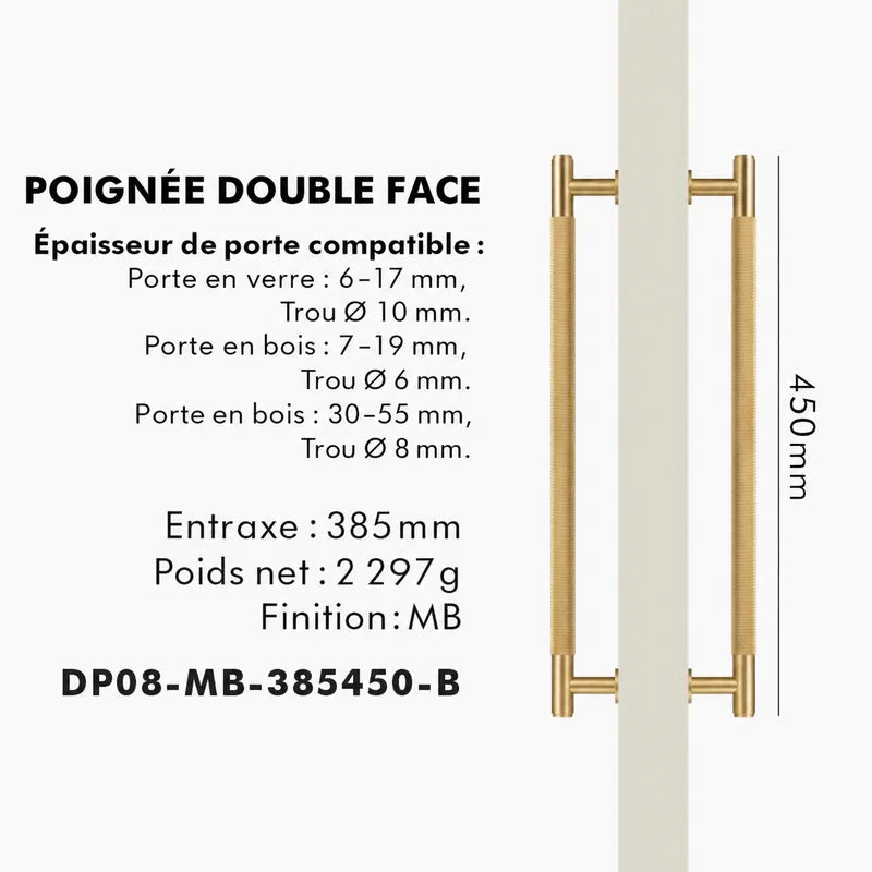 Poignée de Tirage Laiton brossé Chic