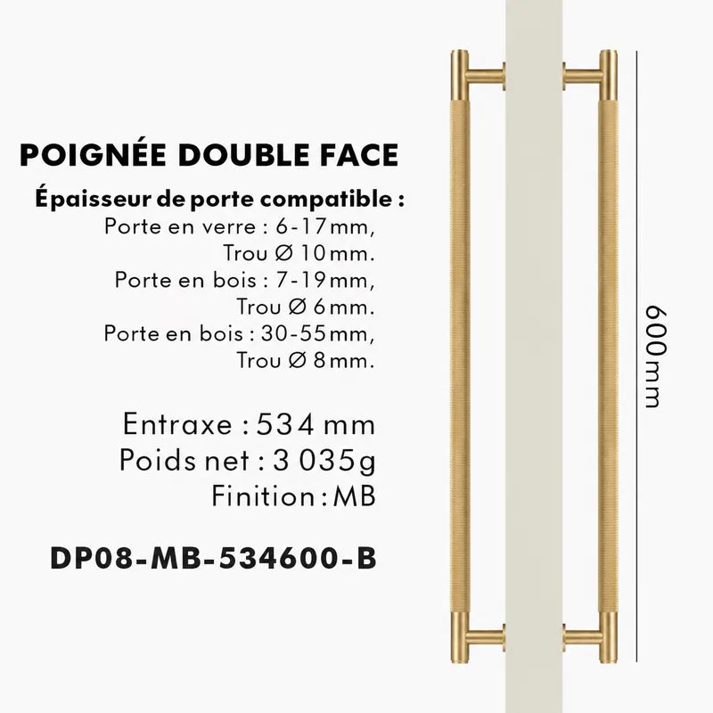 Poignée de Tirage Laiton brossé Chic