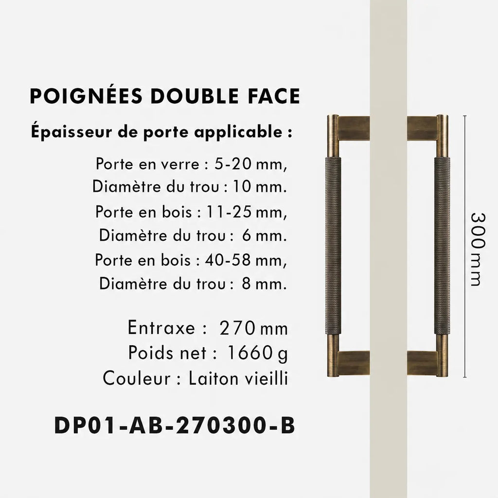 Poignée de Tirage Moletée Bronze Brossé – Design Contemporain