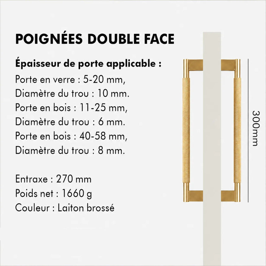 Poignée de Tirage Moletée Or Brossé – Design Contemporain