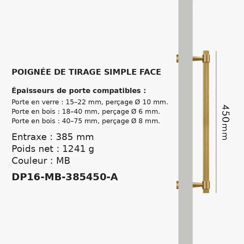 Poignée de Tirage en Laiton Art déco