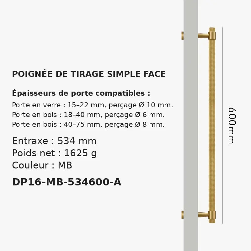 Poignée de Tirage en Laiton Art déco