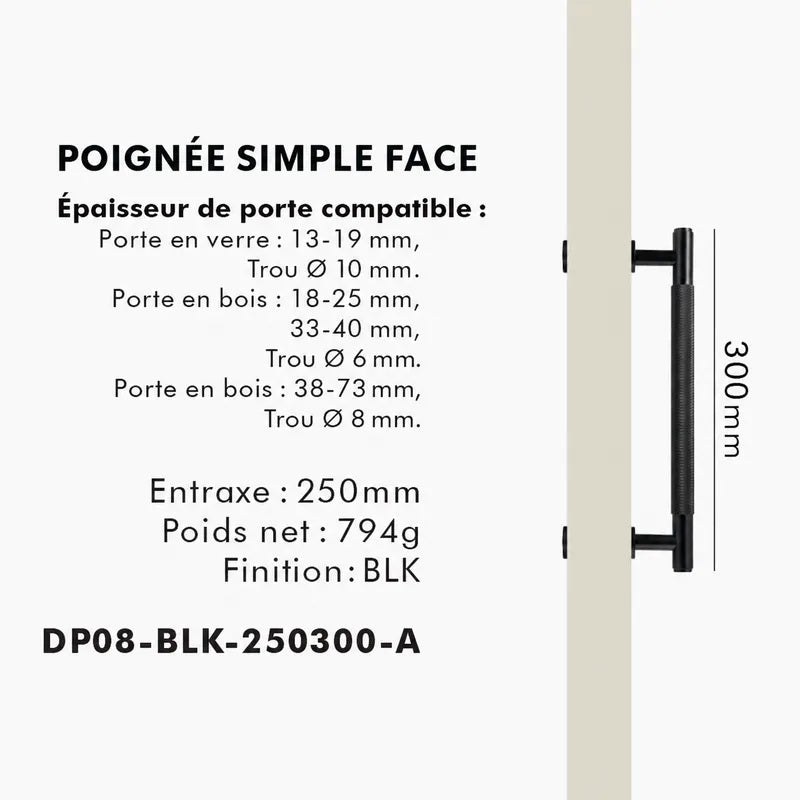 Poignée de Tirage en Laiton noire Design