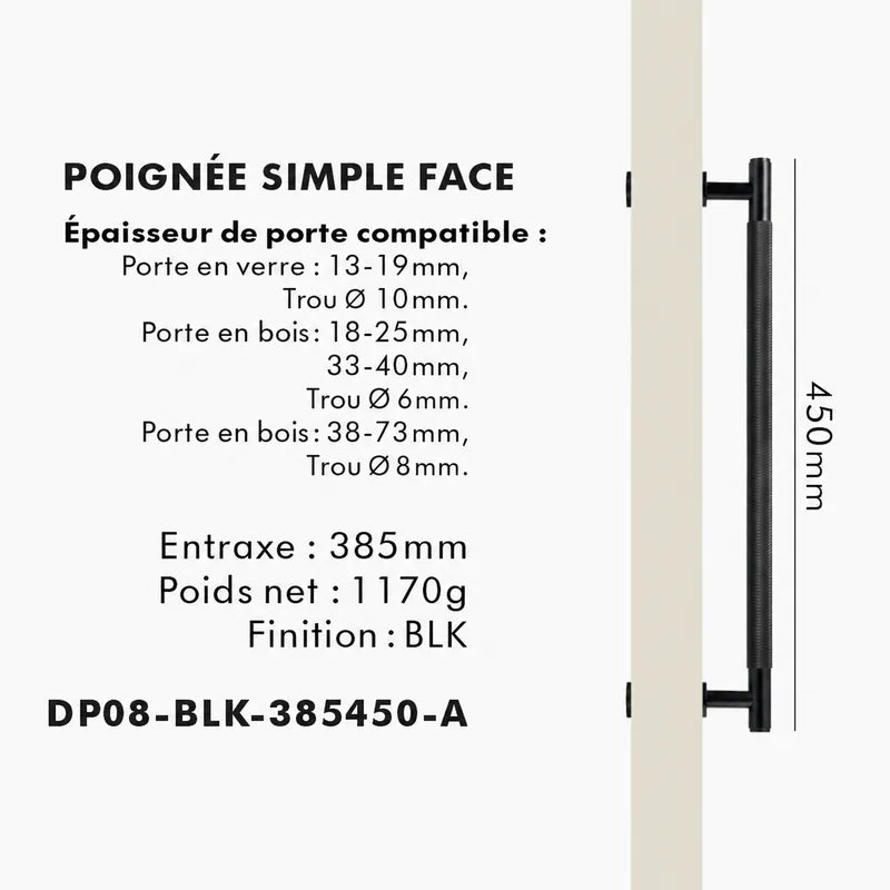 Poignée de Tirage en Laiton noire Design
