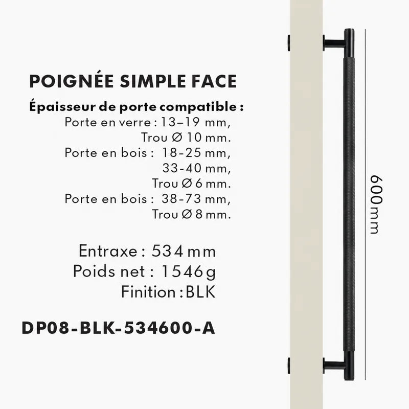 Poignée de Tirage en Laiton noire Design