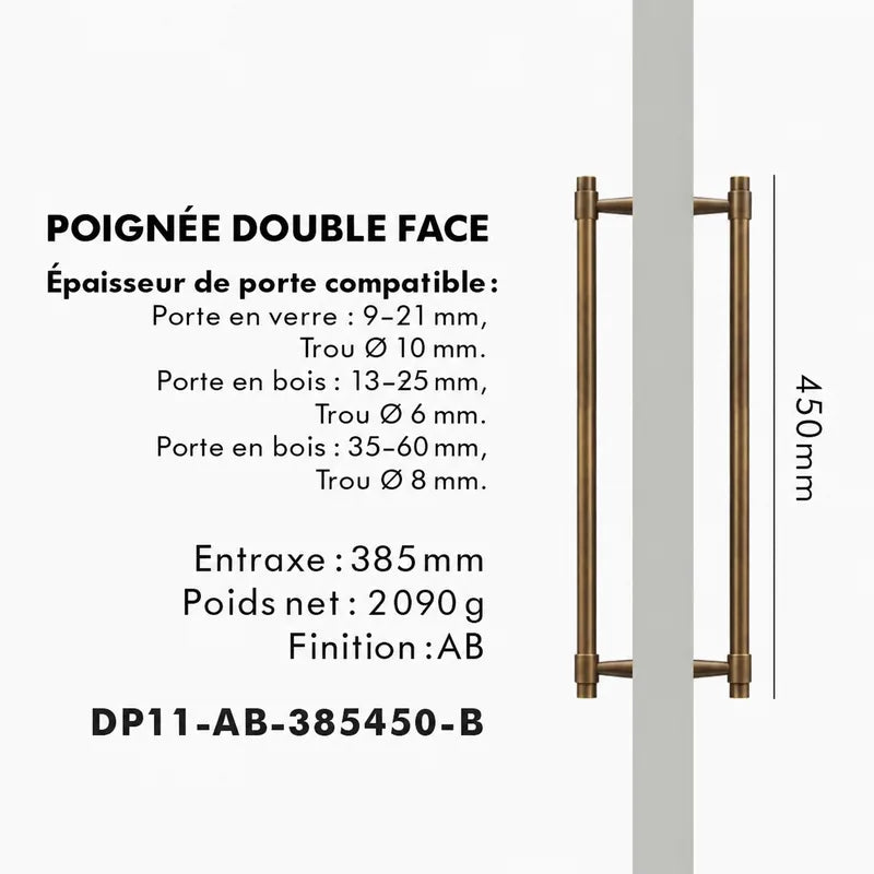 Poignée de Tirage en laiton Massif style Bronze