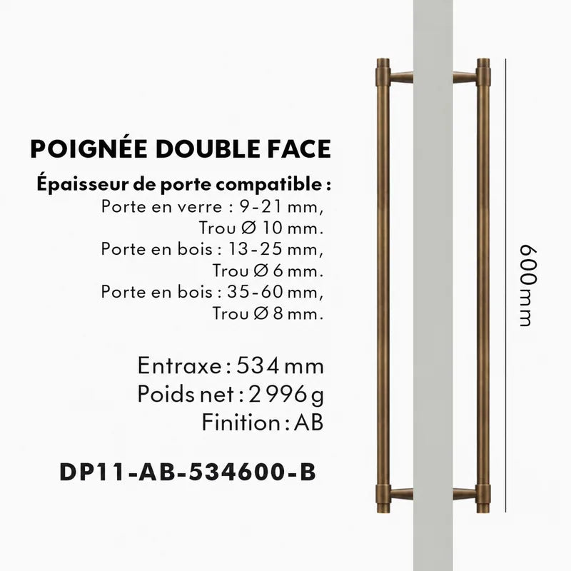 Poignée de Tirage en laiton Massif style Bronze