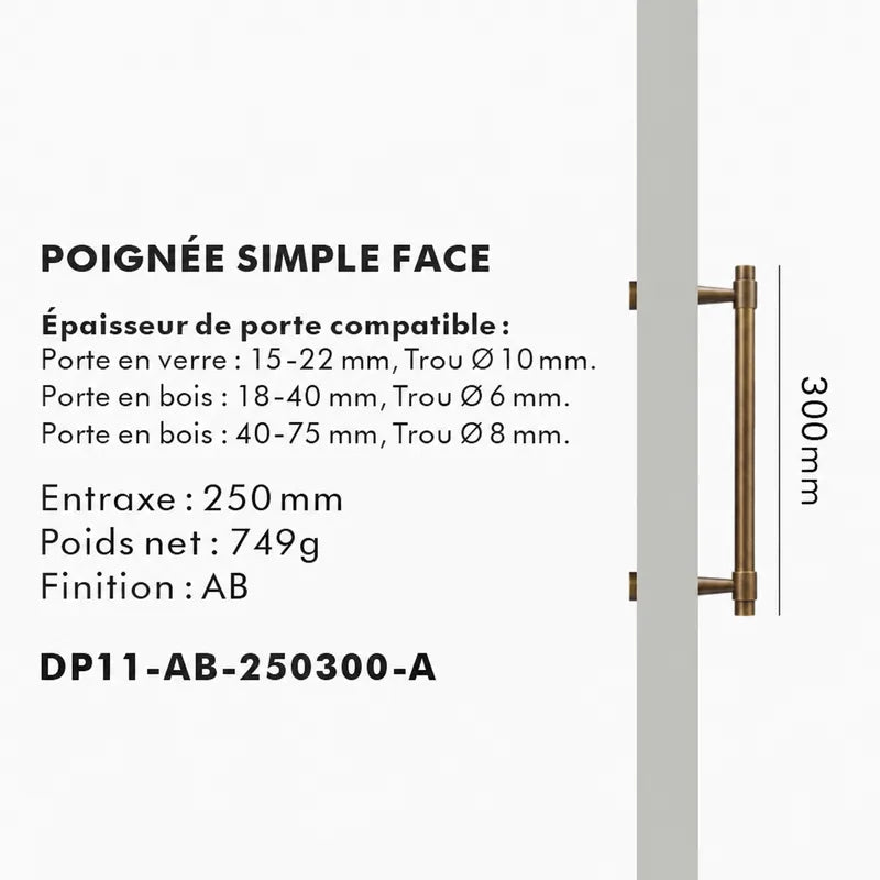 Poignée de Tirage en laiton Massif style Bronze