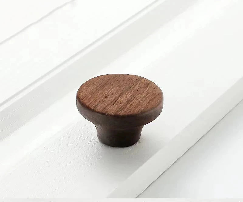 Poignée de tiroir de meuble en bois de noyer