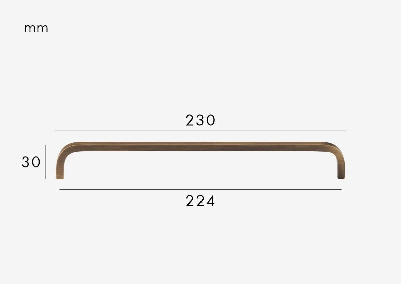 Poignée de meuble Bronze brossé design courbé