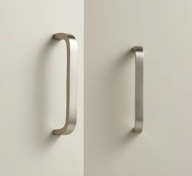 Poignée de meuble Chromé brossé design courbé