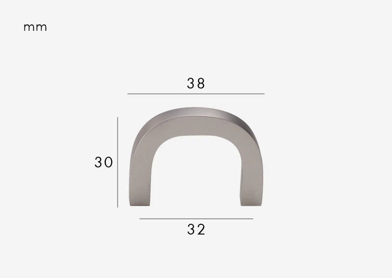 Poignée de meuble Chromé brossé design courbé