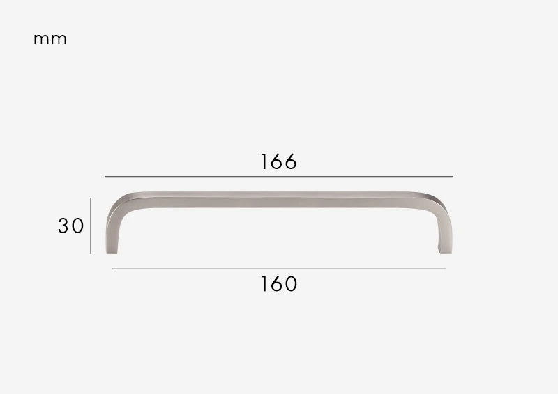 Poignée de meuble Chromé brossé design courbé