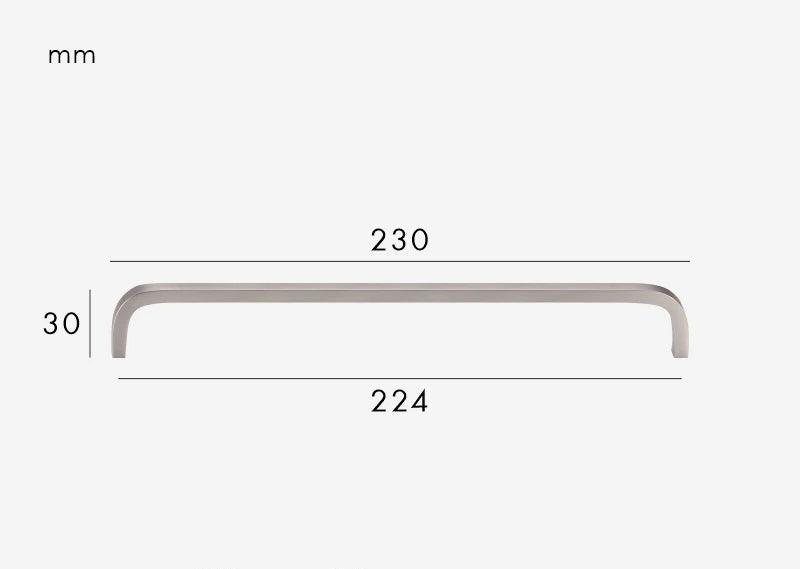 Poignée de meuble Chromé brossé design courbé