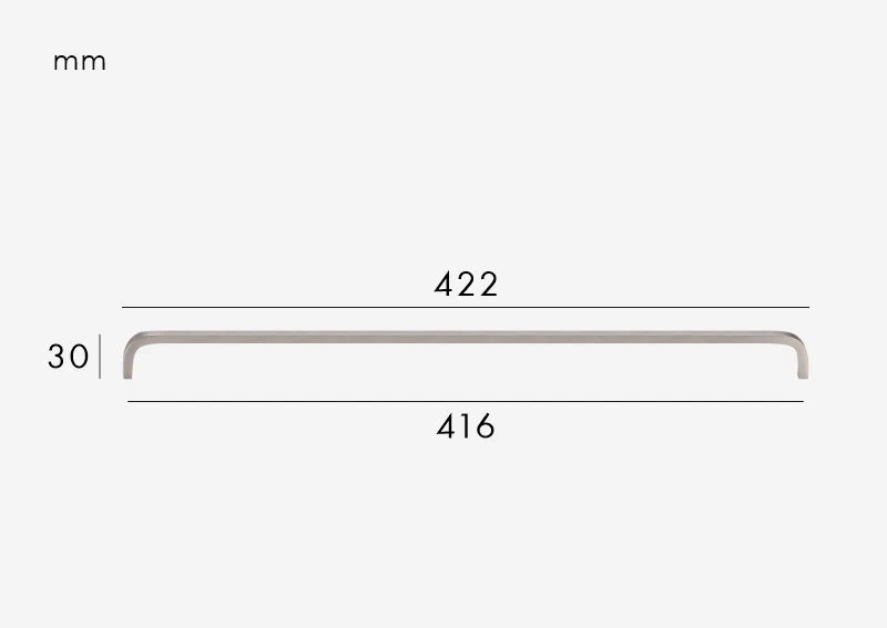 Poignée de meuble Chromé brossé design courbé