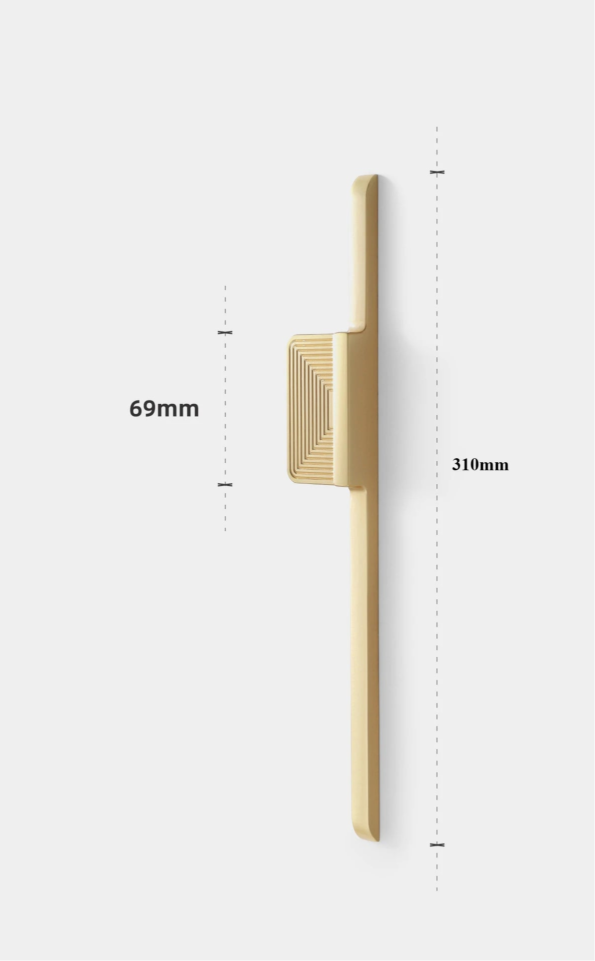 Design brushed gold furniture handle