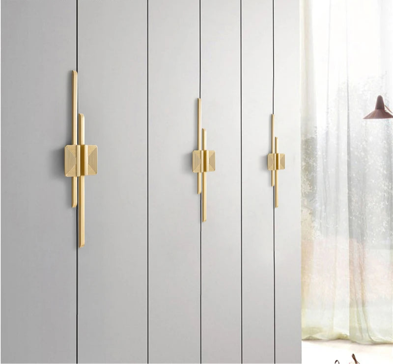 Design brushed gold furniture handle