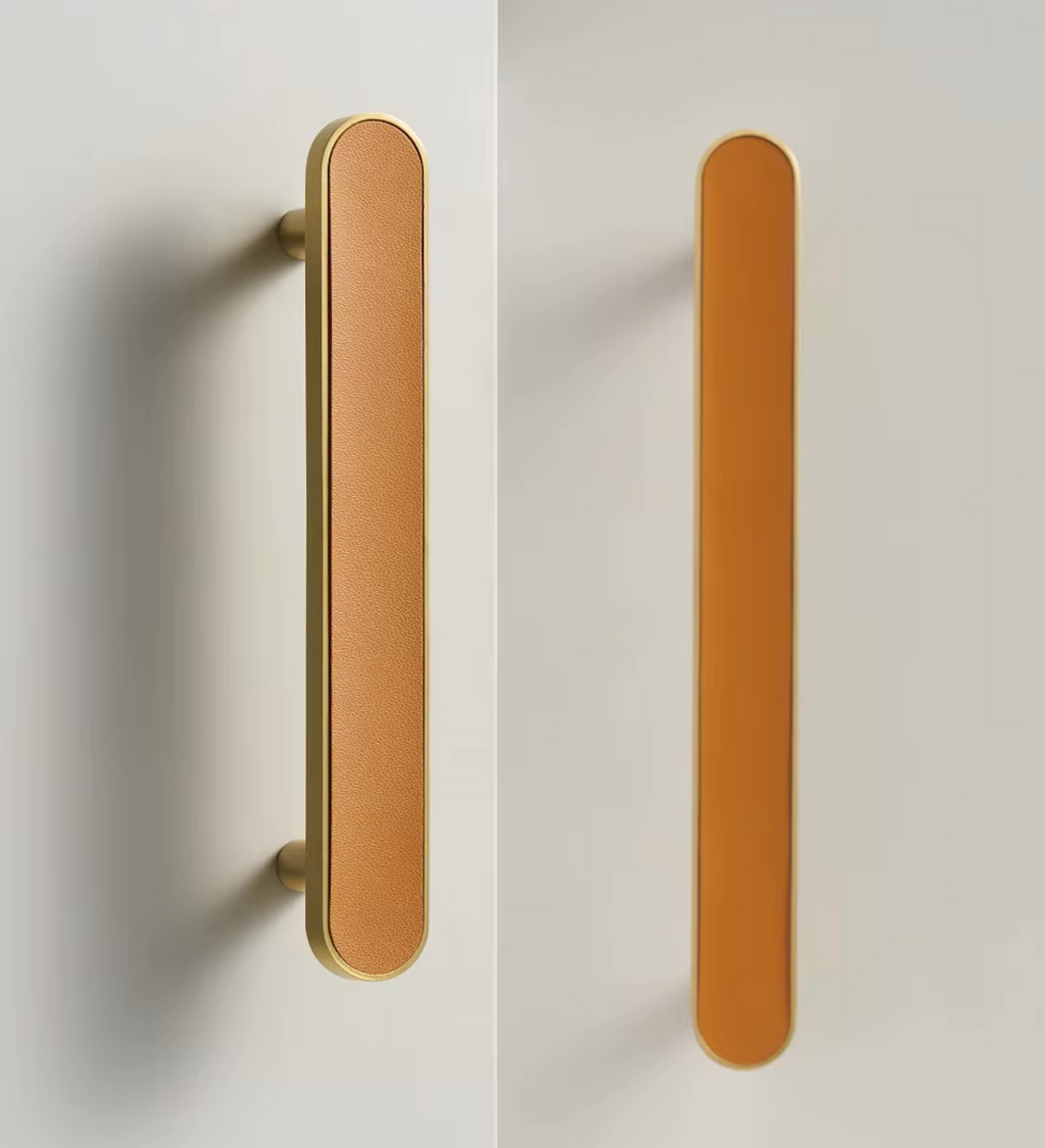 Poignée de meuble Laiton & Orange Foncé