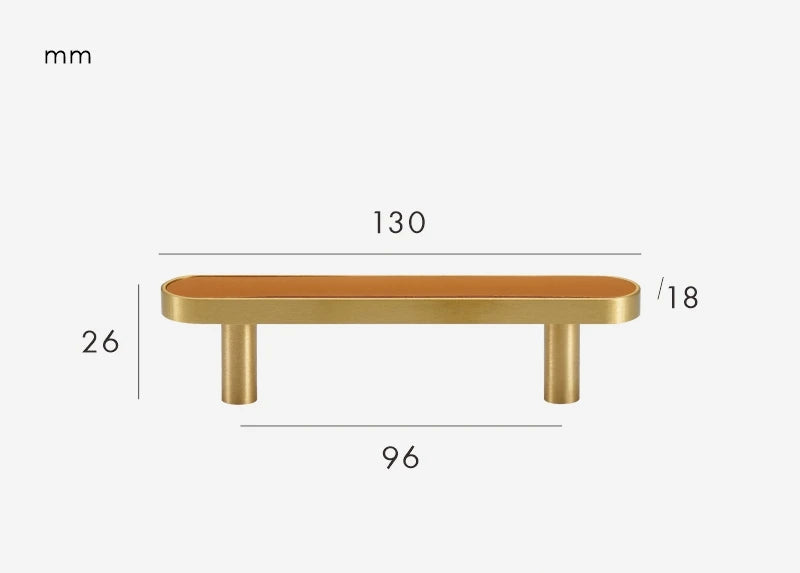 Poignée de meuble Laiton & Orange Foncé