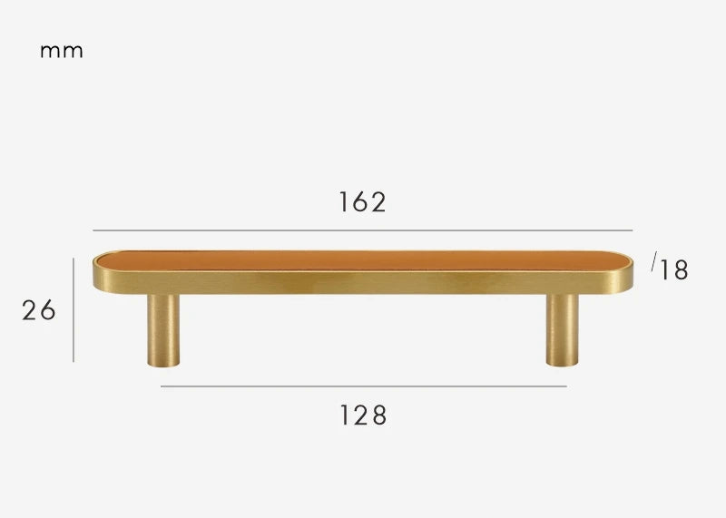 Poignée de meuble Laiton & Orange Foncé