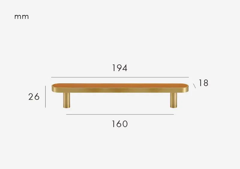 Poignée de meuble Laiton & Orange Foncé
