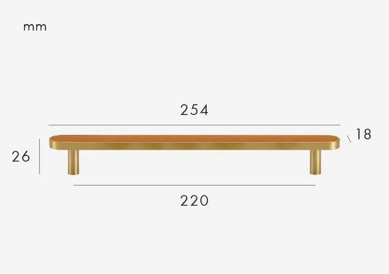 Poignée de meuble Laiton & Orange Foncé