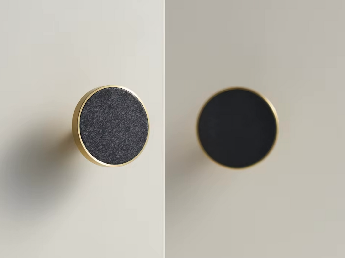 Brass and black furniture handle