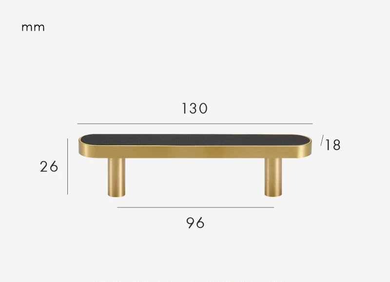 Brass and black furniture handle