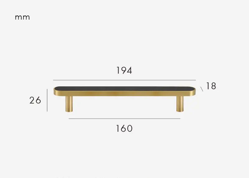 Brass and black furniture handle
