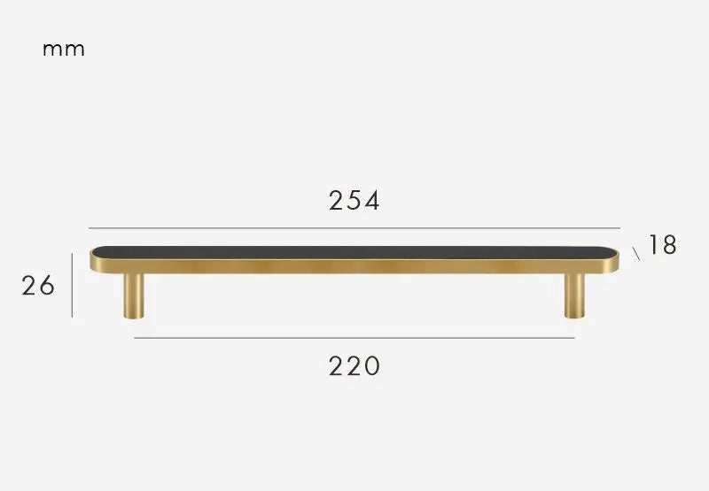 Brass and black furniture handle