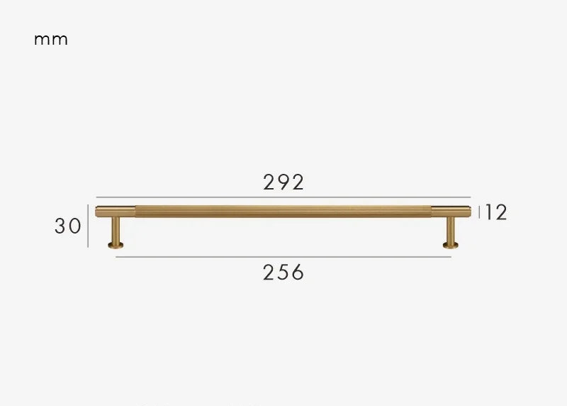 Brushed gold furniture handle
