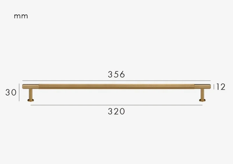 Brushed gold furniture handle